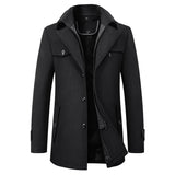 Parka larga y elegante para hombre, chaqueta de invierno
