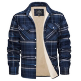 Chaqueta de cuadros para hombre con forro de vellón