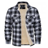 Chaqueta de cuadros para hombre con forro de vellón