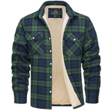 Chaqueta de cuadros para hombre con forro de vellón