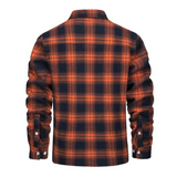Chaqueta de cuadros para hombre con forro de vellón