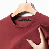 Camiseta de verano para hombre de punto waffle con cuello redondo – camiseta casual ligera