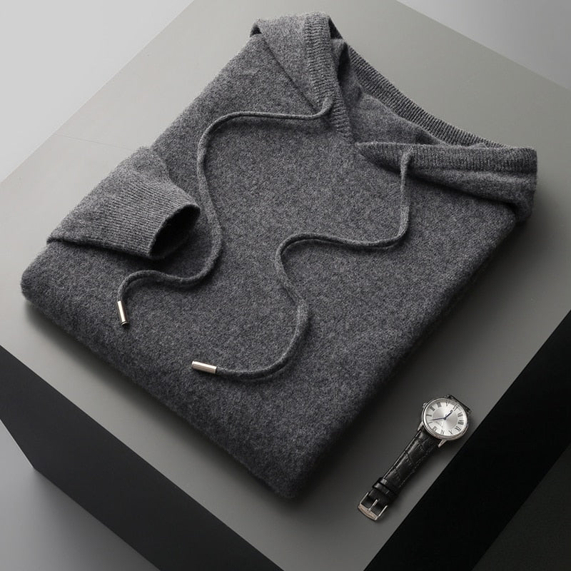Sudadera con capucha de lana merino premium