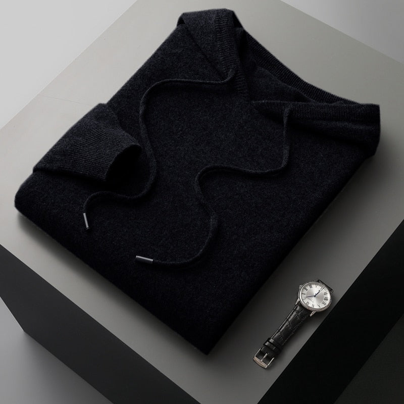Sudadera con capucha de lana merino premium