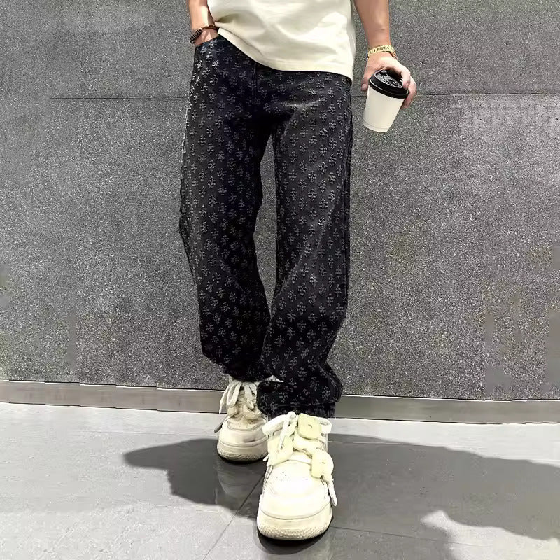 Jeans de mezclilla jacquard premium