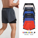 Pantalones cortos para correr 2 en 1 de secado rápido para hombre con bolsillo para teléfono