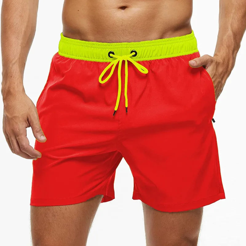 Bañador de secado rápido para hombre con bolsillos con cremallera