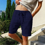 Pantalones cortos transpirables de calle para hombre de algodón y lino