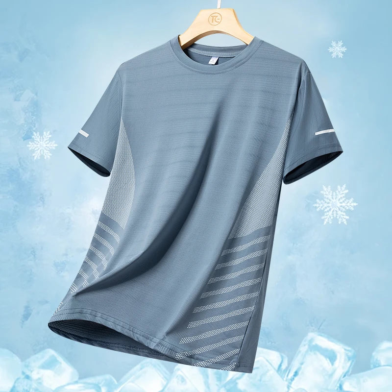 Camiseta para correr de seda helada de verano para hombre