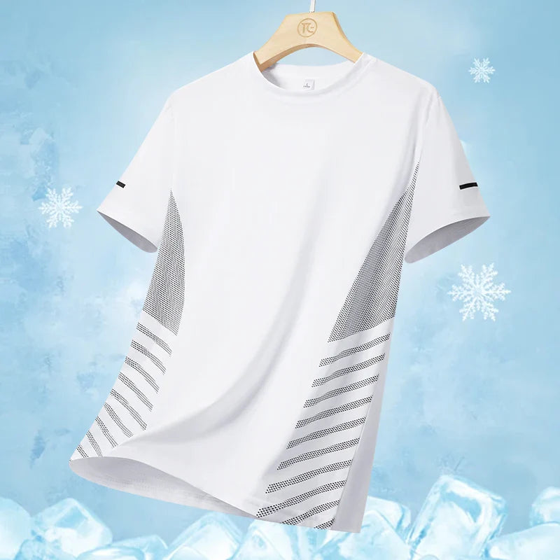 Camiseta para correr de seda helada de verano para hombre