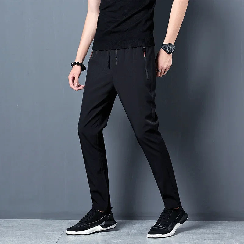 Pantalones Jogger para Hombre de Corte Recto Coreano – Ajustados Elásticos