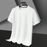 Camiseta de verano para hombre de punto waffle con cuello redondo – camiseta casual ligera
