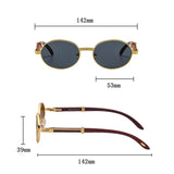 Gafas de sol ovaladas Enzo™ Premium – Montura de madera y metal UV400