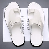 Sandalias de cuero Ashmere – Sandalias deslizantes de cuero premium texturizado