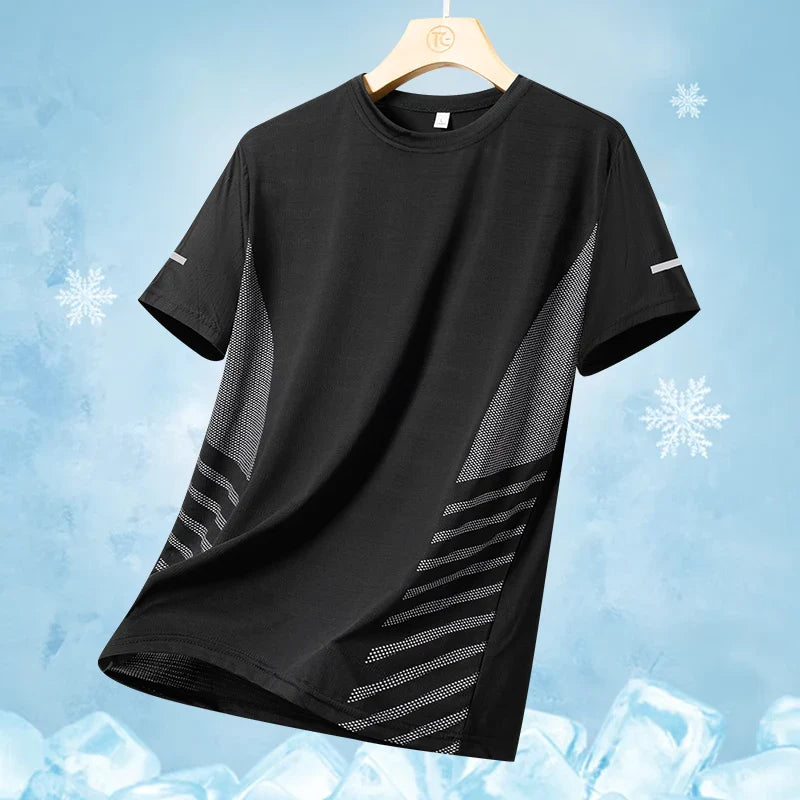 Camiseta para correr de seda helada de verano para hombre