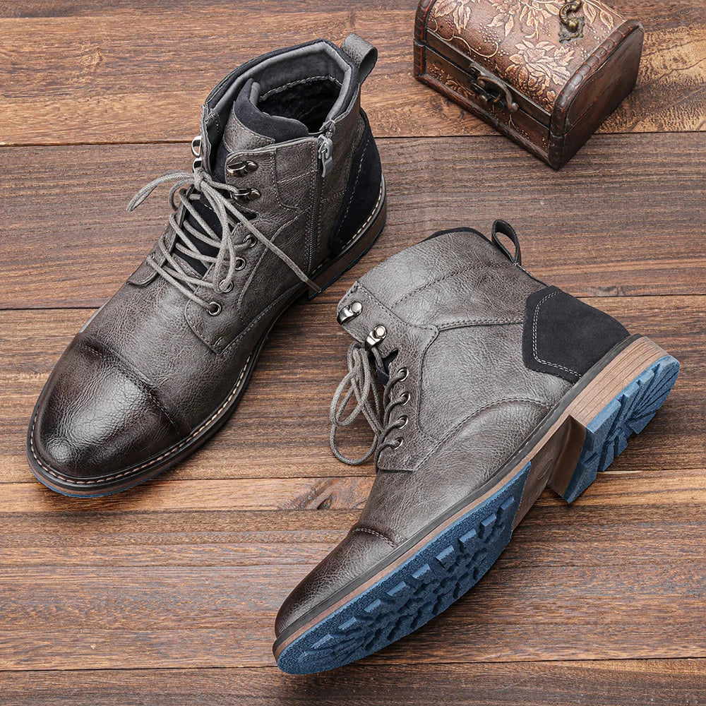 Botas de cuero Frontier comodidad duradera suela antideslizante para hombre