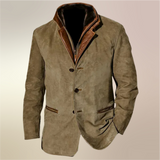 Chaqueta de cuero de ante vintage para hombre