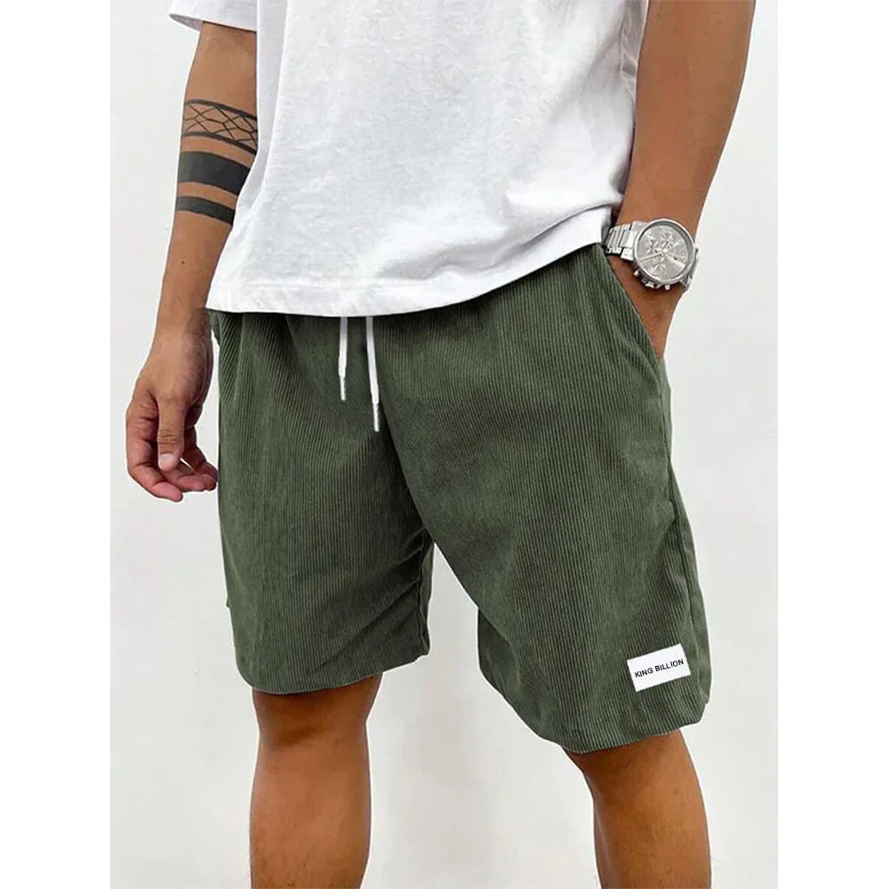 Pantalones cortos de terciopelo para hombre con cordón
