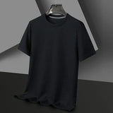 Camiseta de verano para hombre de punto waffle con cuello redondo – camiseta casual ligera