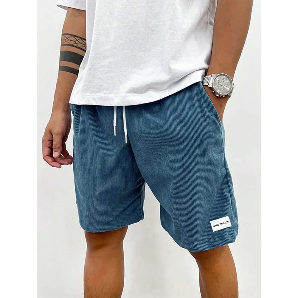 Pantalones cortos de terciopelo para hombre con cordón