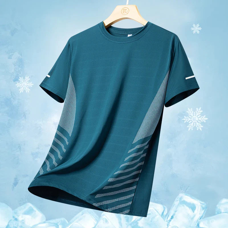 Camiseta para correr de seda helada de verano para hombre