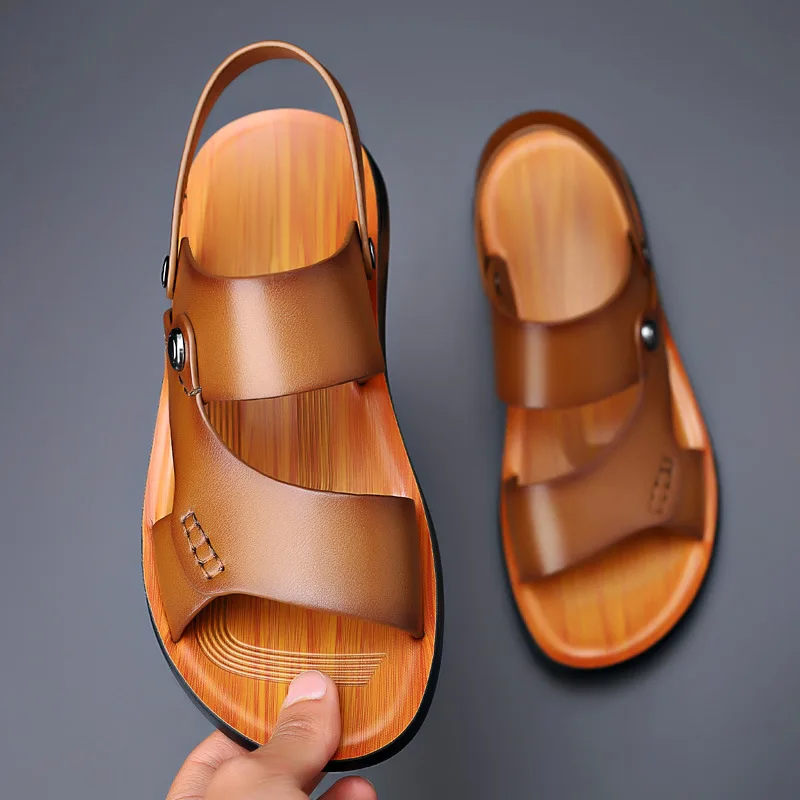 Sandalias de cuero Marlow con tacón bloque y diseño tipo slide