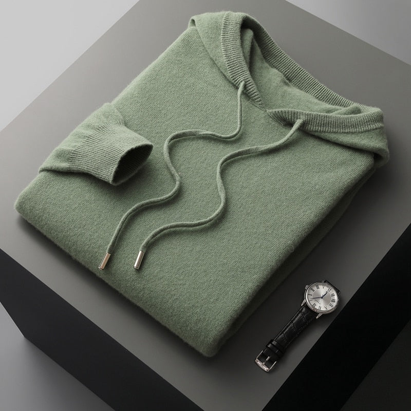 Sudadera con capucha de lana merino premium