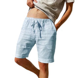 Pantalones cortos transpirables de calle para hombre de algodón y lino