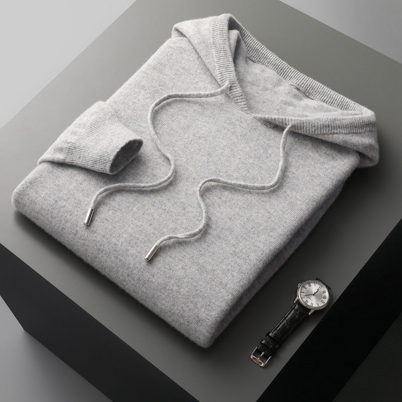 Sudadera con capucha de lana merino premium