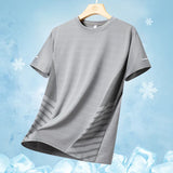 Camiseta para correr de seda helada de verano para hombre