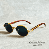Gafas de sol ovaladas Enzo™ Premium – Montura de madera y metal UV400