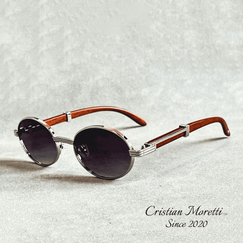 Gafas de sol ovaladas Enzo™ Premium – Montura de madera y metal UV400