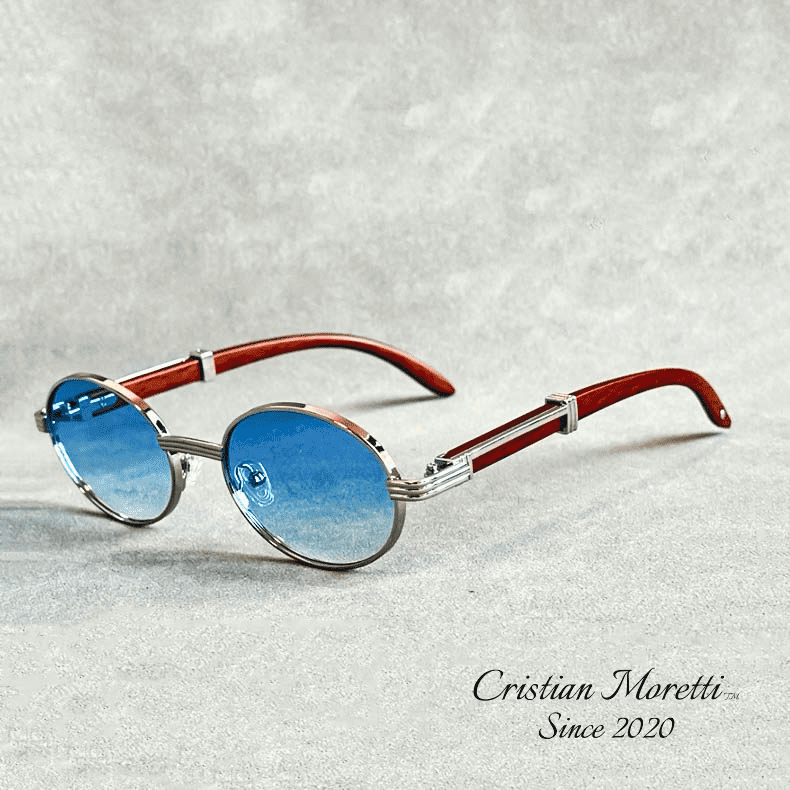Gafas de sol ovaladas Enzo™ Premium – Montura de madera y metal UV400