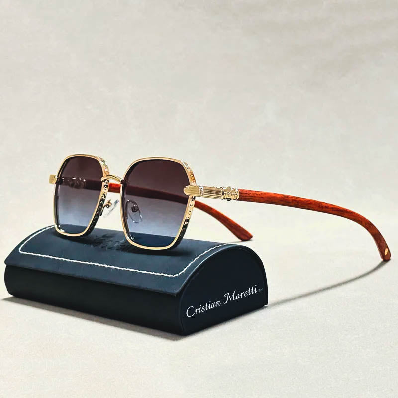 Gafas de sol retro de madera Giovanni™ – Montura de bambú unisex UV400