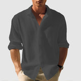 Camisa de manga larga para hombre con solapa