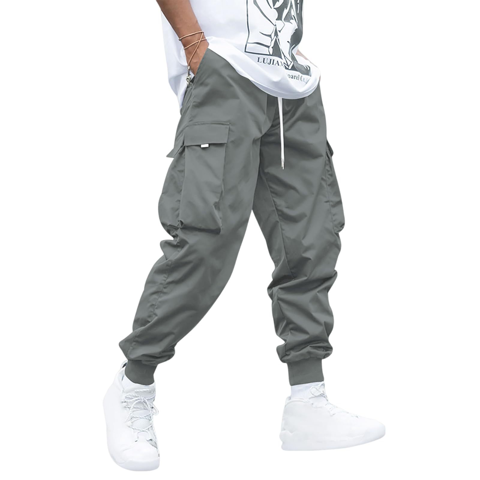 Joggers cargo para hombre con múltiples bolsillos