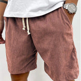 Shorts de pana para hombre con cordón