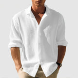 Camisa de manga larga para hombre con solapa