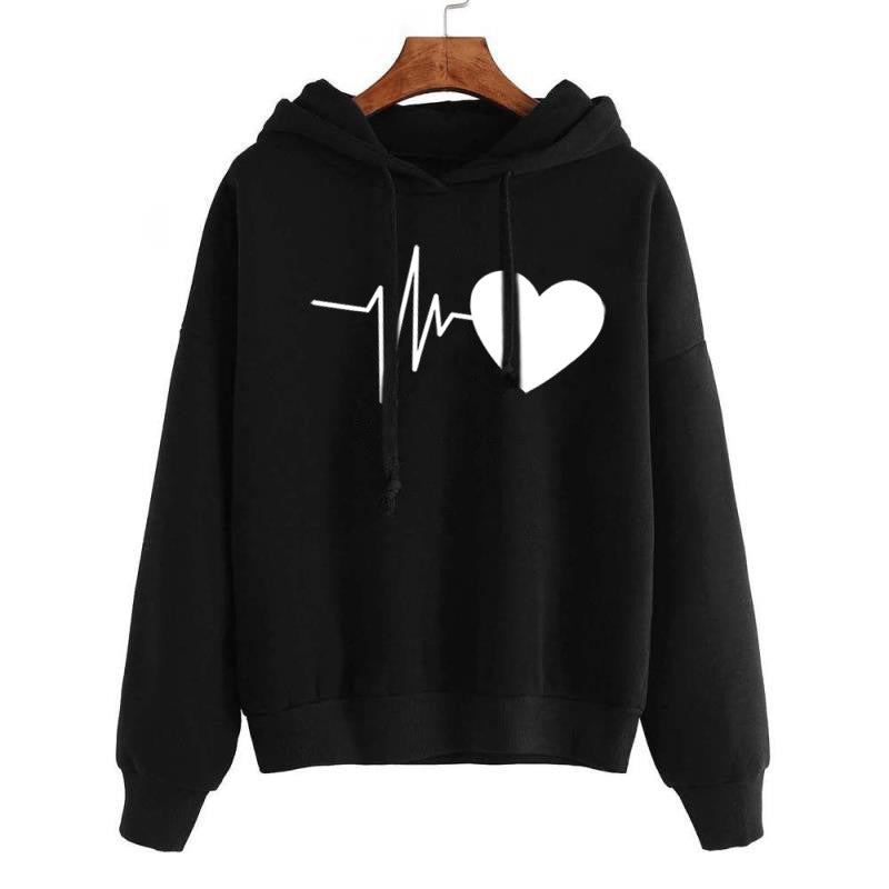 Sudadera con capucha de streetwear con estampado de corazón