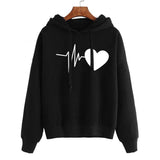Sudadera con capucha de streetwear con estampado de corazón