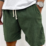 Shorts de pana para hombre con cordón