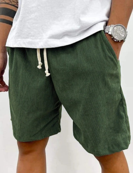 Shorts de pana para hombre con cordón