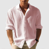Camisa de manga larga para hombre con solapa