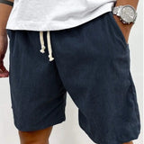 Shorts de pana para hombre con cordón