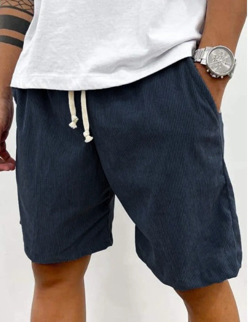 Shorts de pana para hombre con cordón