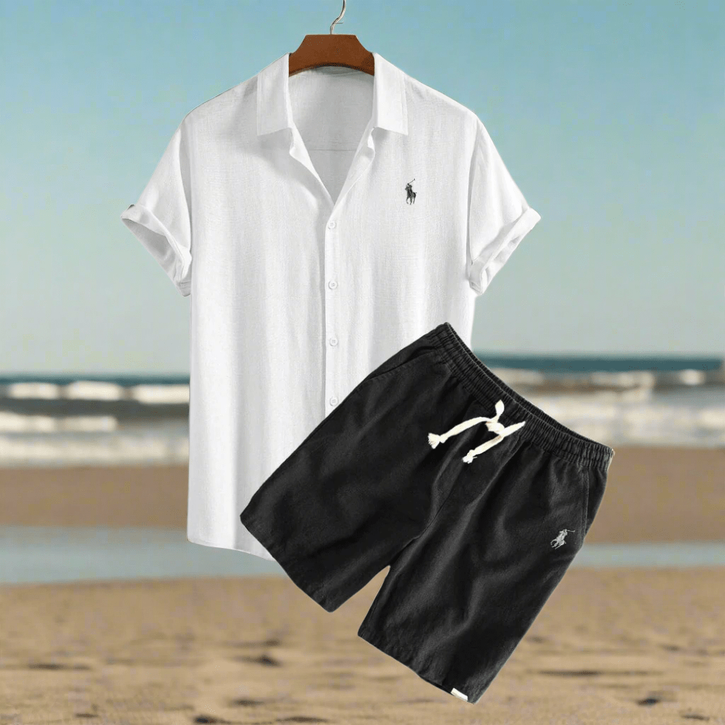 Conjunto de camisa y pantalones cortos de lino - Catalina Marbella