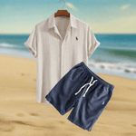 Conjunto de camisa y pantalones cortos de lino - Catalina Marbella