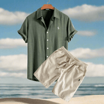 Conjunto de camisa y pantalones cortos de lino - Catalina Marbella
