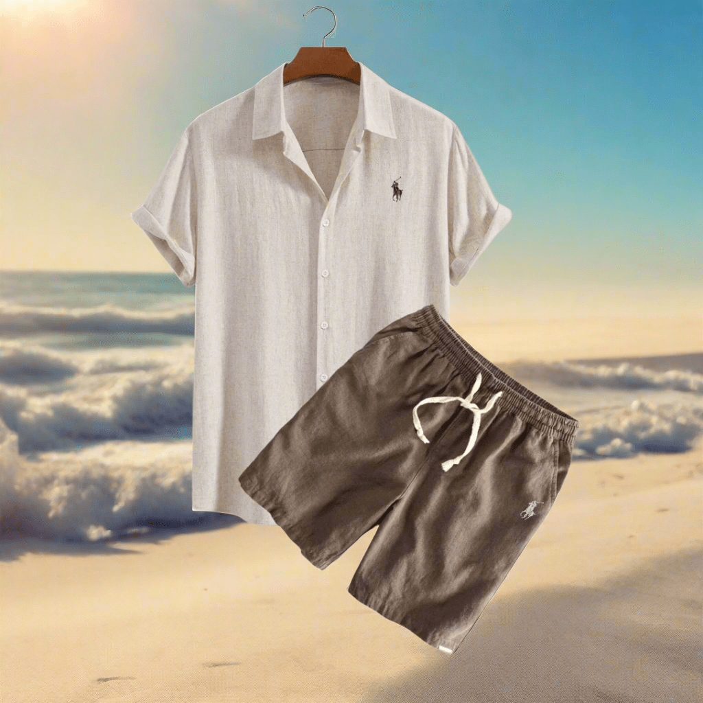 Conjunto de camisa y pantalones cortos de lino - Catalina Marbella