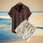 Conjunto de camisa y pantalones cortos de lino - Catalina Marbella